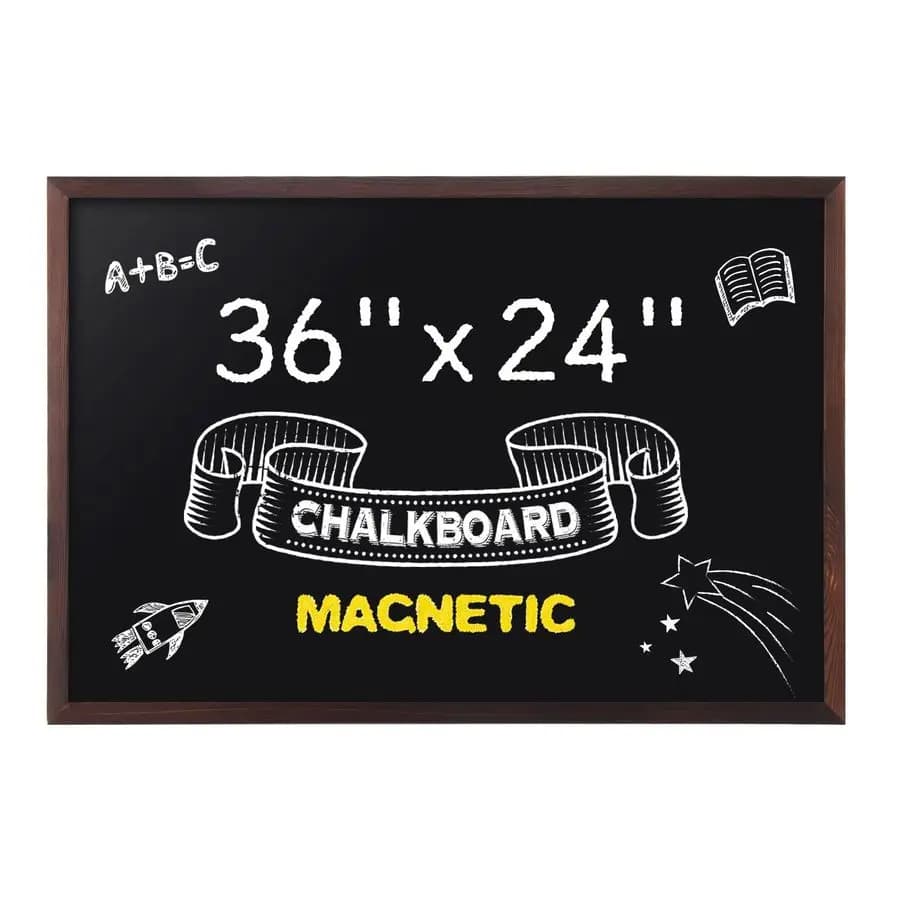 Lavagna Magnetica, 36 x 24 Pollici con Cornice in Legno, Lavagna da Appendere per Scuola, Ufficio, Casa e Menu Ristorante