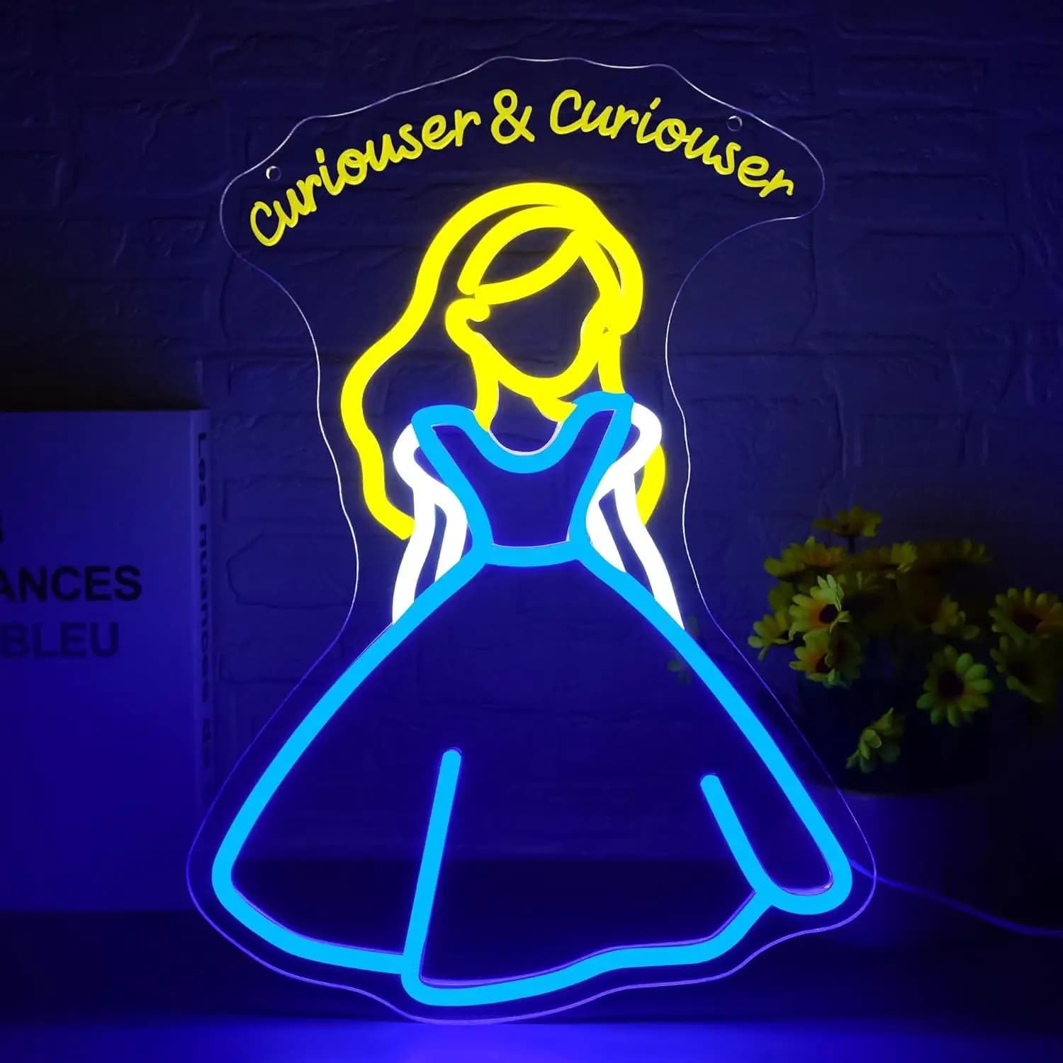Fairy Tale Neon Sign for Wall Decor Dimmable Cartoon LED Neon Light for Men Living Room Bedroom Clothing Store Birthday Gift