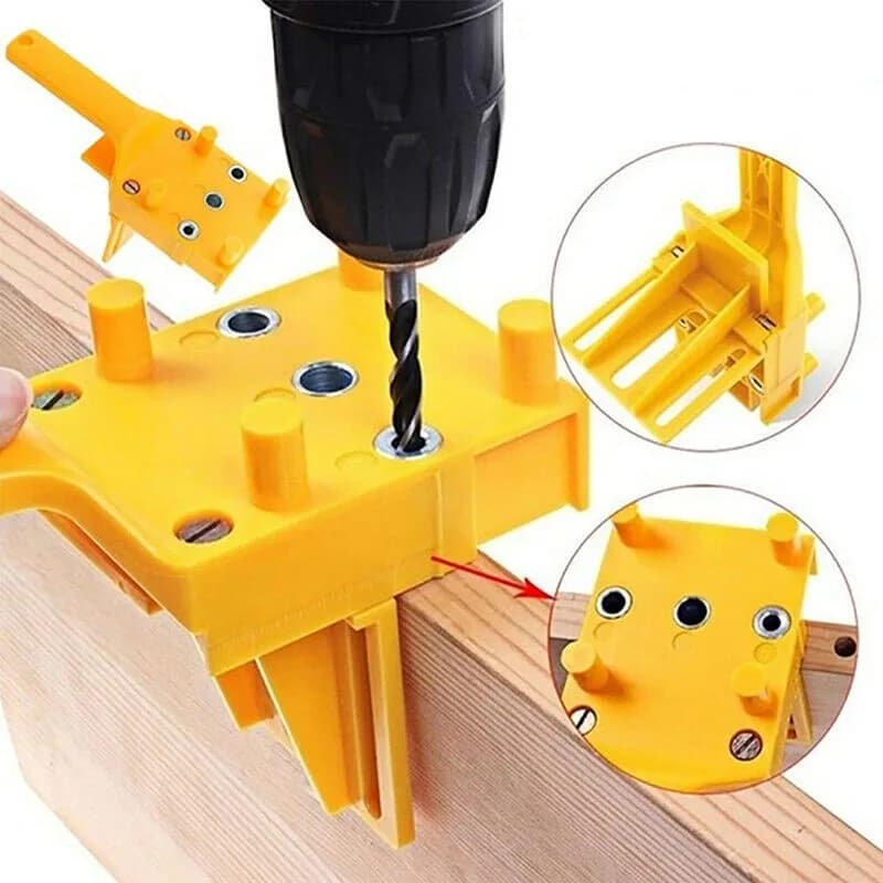 Woodworking Dowel Handheld Drill Guide and Hole Saw Tool 6/8/10mm Drill Bit For Carpentry Straight Hole Locator Clamp