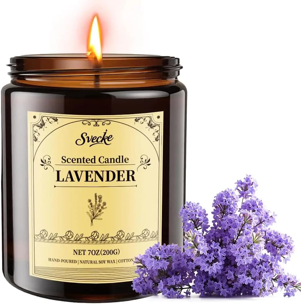 Candle Perfumed at Lavender in Soy Cera, 7oz Long Life, Aromatherapy in Barattolo for Domestic Relaxation, Idea Gift