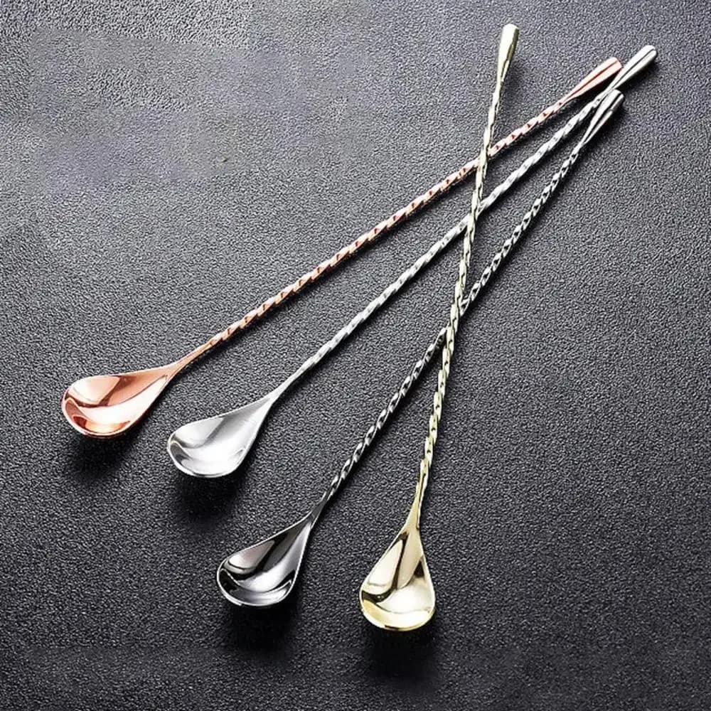 Long Handle Cocktail Stirrers Bartender Mixing Stick Spoon Stainless Steel Barman Kit Accessories Whisky Shaker Bar Kitchen