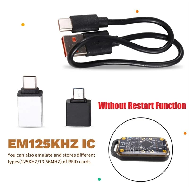 B92B-Chameleon Ultra RFID Smart Card Emulatore Lettore di chip intelligente Duplicatore NFC 125Khz 13,56Mhz ID IC Card Decodifica + 5XCUID Card