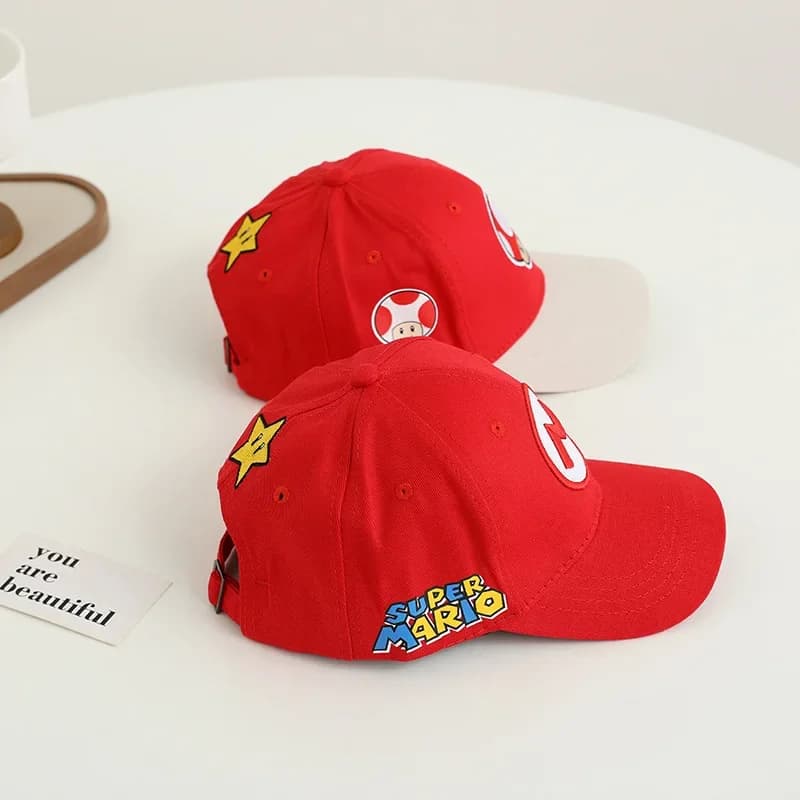 Super Mario Bros Children's Baseball Hats, Sun Hats with Soul Bowser Characters, Luigi, Yoshi, Hip Hop Hats Adjustable with Soul Cards