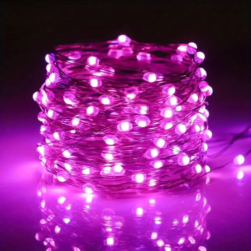 1 lucine a batteria, luci a corda da 10 piedi 30 LED, modalità luce lampeggiante e costante, mini luci in filo d'argento