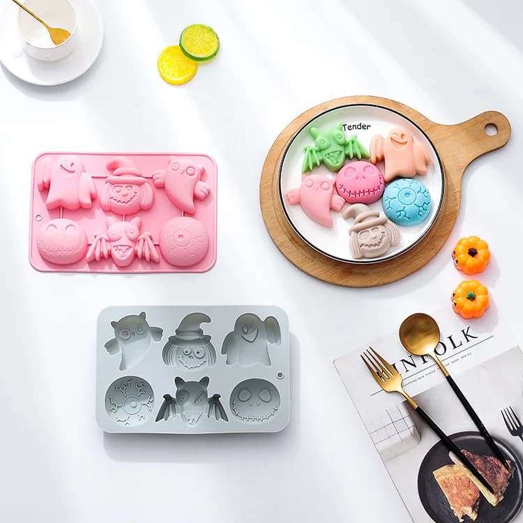 6 stampi in silicone a tema Halloween per cioccolatini, regali per il Ghost Festival, stampi per torte fai da te