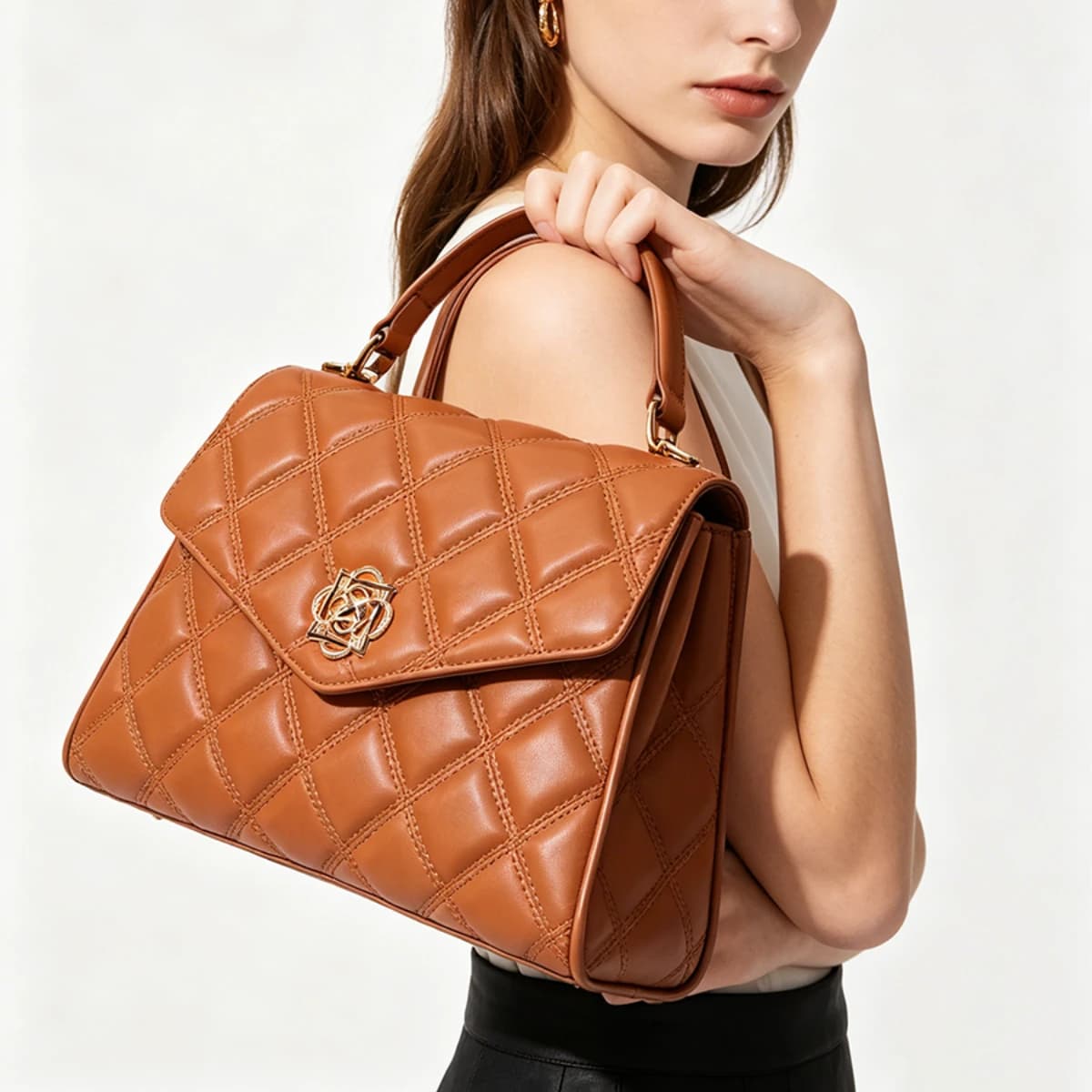 JIOMAY Trendy Women Bag Store Quilted Square Bag for Women Top Handle Shoulder Crossbody Purse Fashion Handbag Versatile Tote