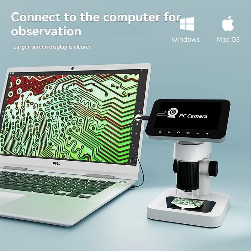 Nuovo microscopio elettronico digitale intelligente portatile ad alta definizione con schermo ultra nitido