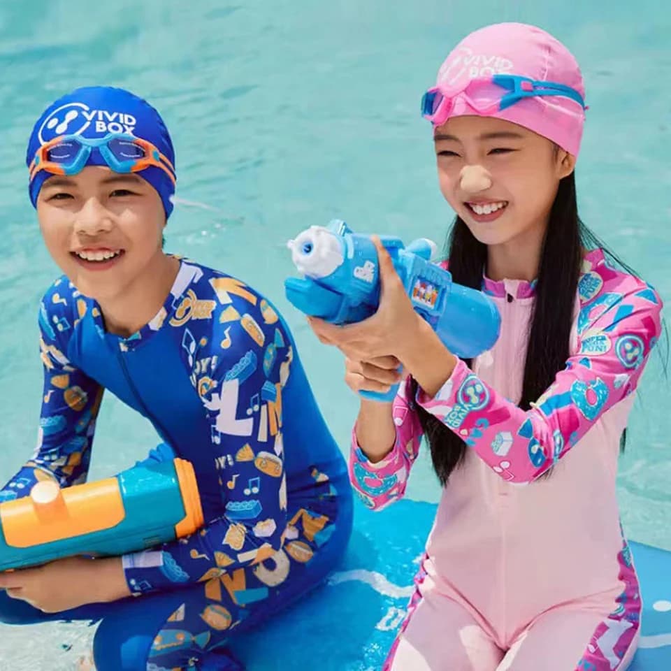 Children's Swimwear Rash Guard Solar Protection Swimwear with Hinge 4-14 Years Swimwear UPF 50+ Solar Protection, Swimwear