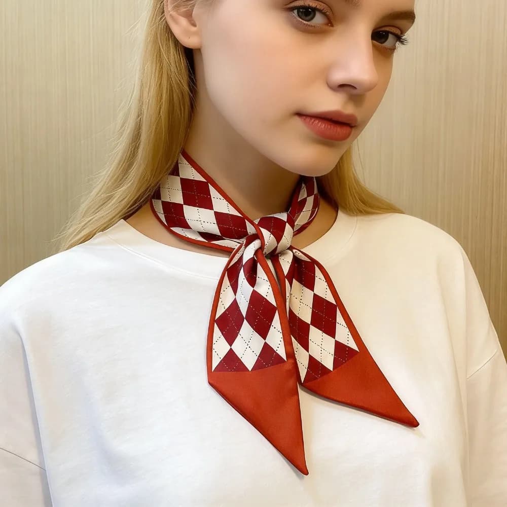 Sciarpe Sottili da Donna, Sciarpa di Seta di Lusso alla Moda, Foulard per la Testa
