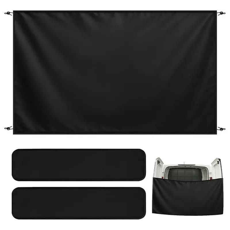 Waterproof Oxford RV Truck Rear Door Shower Curtain Quick Magnetic Installation, Privacy Protection,Includes Storage Bag