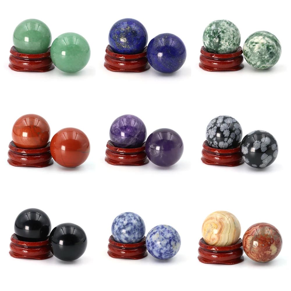 Sfera di Cristallo da 25mm in Pietre Naturali, Sfera di Ametista e Quarzo per Guarigione, Energia, Chakra, Meditazione, Massaggio e Decorazione Casa