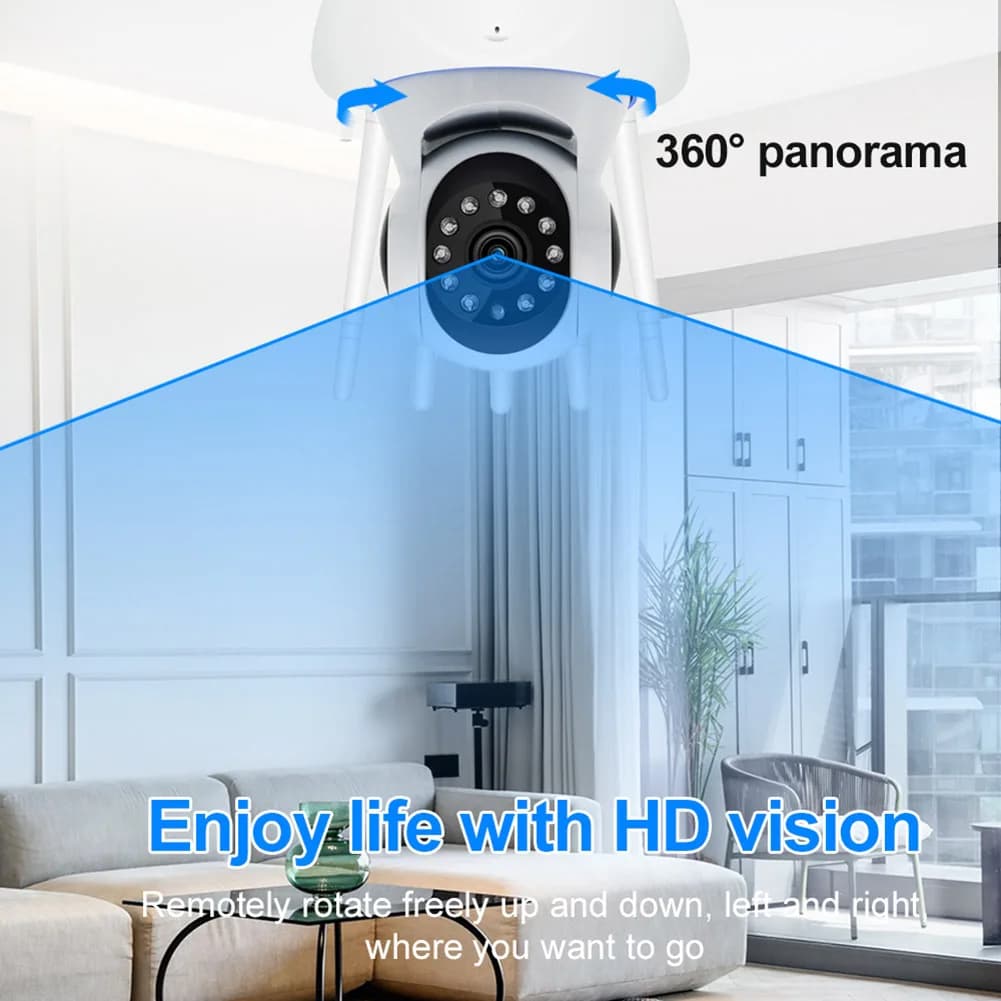 Telecamera di Rete per Casa Intelligente con Registrazione Video, Interfono Bidirezionale, Monitoraggio di Sicurezza per Bambini, Visione Notturna a Infrarossi per Casa, Stanza, Appartamento