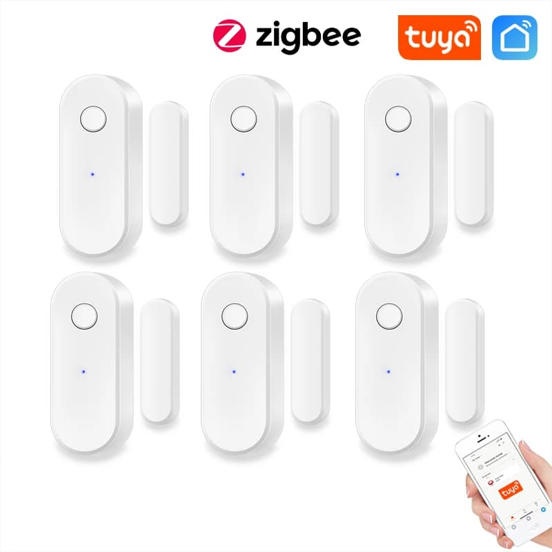 Sensore porta Tuya Zigbee Rilevatore finestra di sicurezza domestica intelligente Sensore di contatto magnetico per porta scorrevole automatica Supporto Alexa Google