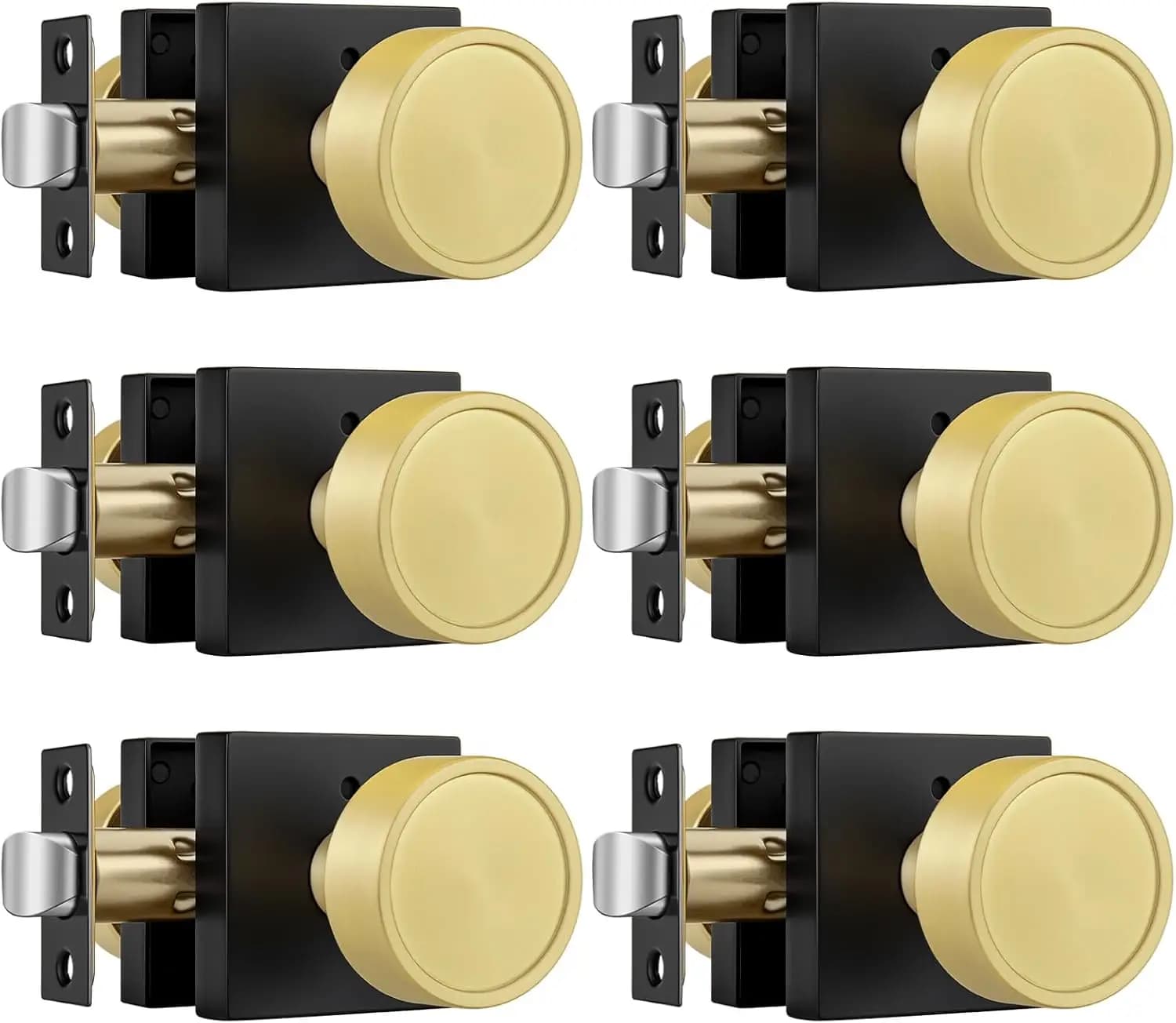 Manopole per porte interne nere e dorate, pomelli per porte privacy per camera da letto e bagno, pomello per porta interna resistente in lega di zinco·nuovo