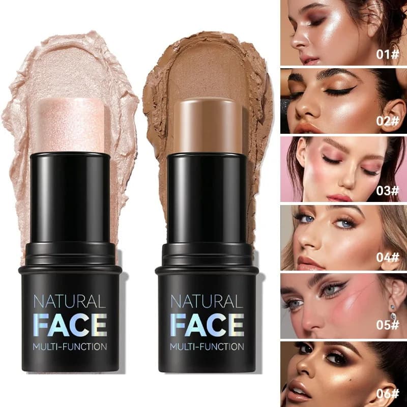 Contorno del viso Bronzer Stick Viso Illumina Evidenziatore Bar Shimmer Evidenziatore Blush Stick Correttore Crema Strumento per il trucco Cosmetici