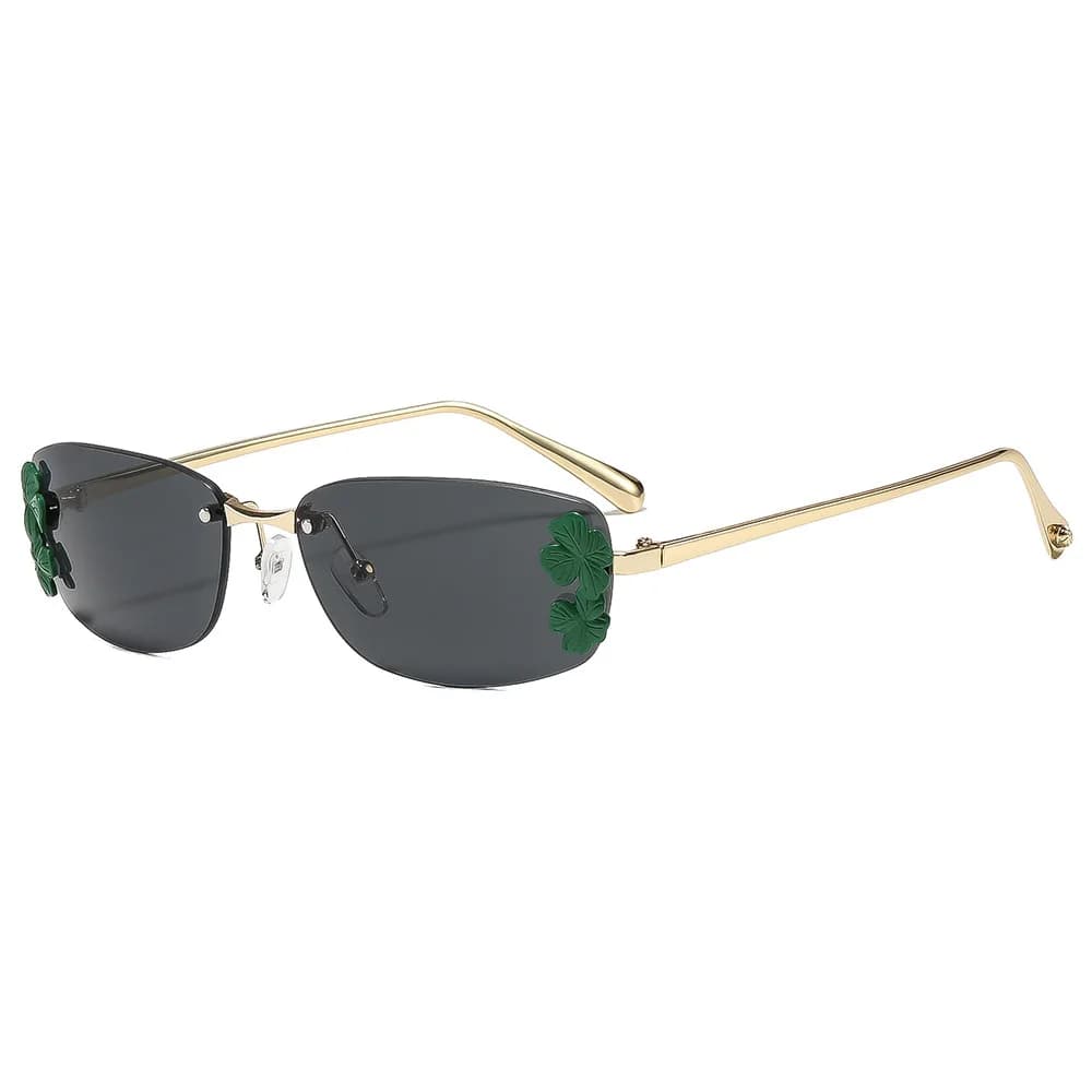 Luxury Women Rectangle Rimless Sungalsses 2026 Fashion Trendy Versatile Gradient Shades Ladies Sun Glasses De Sol UV400