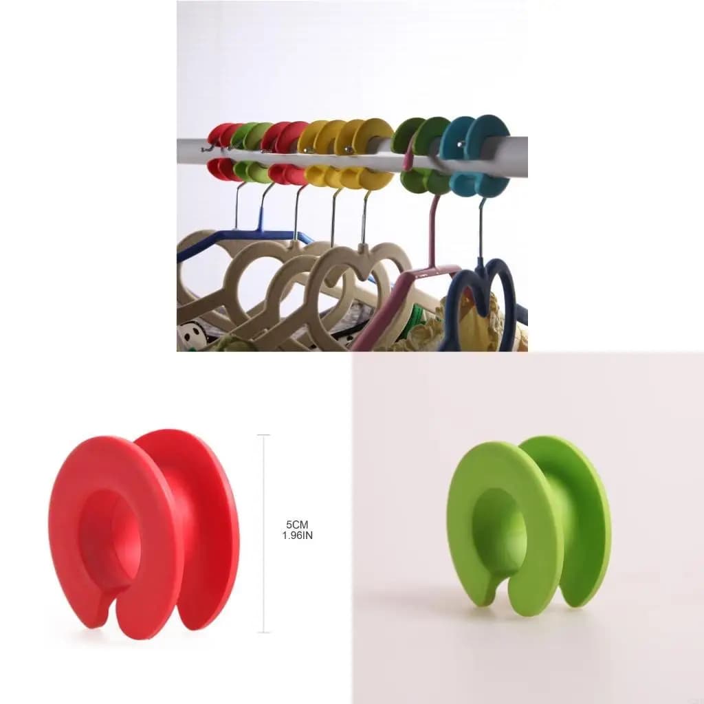 62KD Windproof Clothes Hanger Fixed Silicone Hook Non-Slip Ring Buckle Clothing Rack