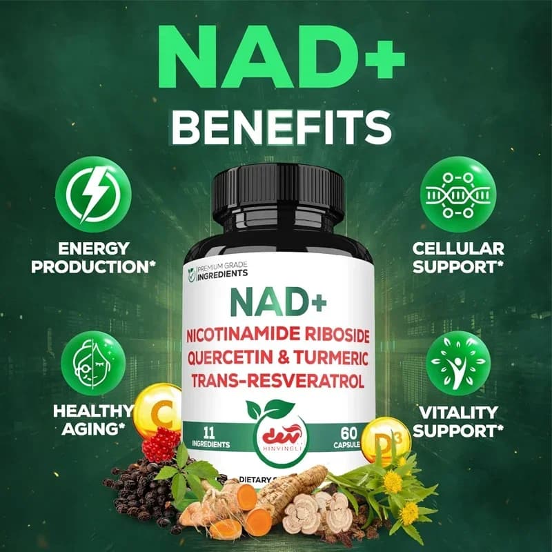 NAD+ Integrator with Nicotinamide Nucleoside Resveratrol Quercetin Curcuma Ginseng Vitamin D3 C-Cell Energy Repair Formula