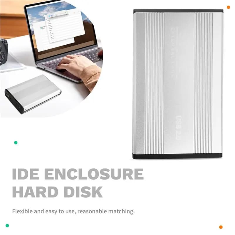 【PROMOZIONE】Box esterno con alimentatore, presa EU, custodia per disco rigido da 3,5 pollici per IDE HDD SSD USB2.0 a IDE HD