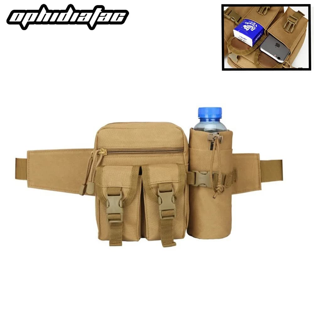 OPHIDIAN Nylon Men's Waist for Hiking, Water Bottle, Phone Case, Outdoor Sports, Hunting, Climbing, Camping