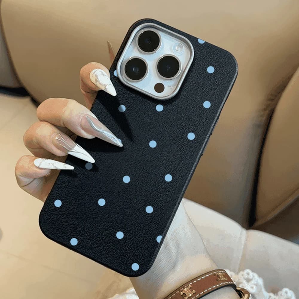 Custodia Semplice Blu a Pois per Xiaomi Redmi Note 14 13 12 11 10 Pro 4G 5G Global, Cover per Redmi 12 13C 14C 15C 5G 13 14