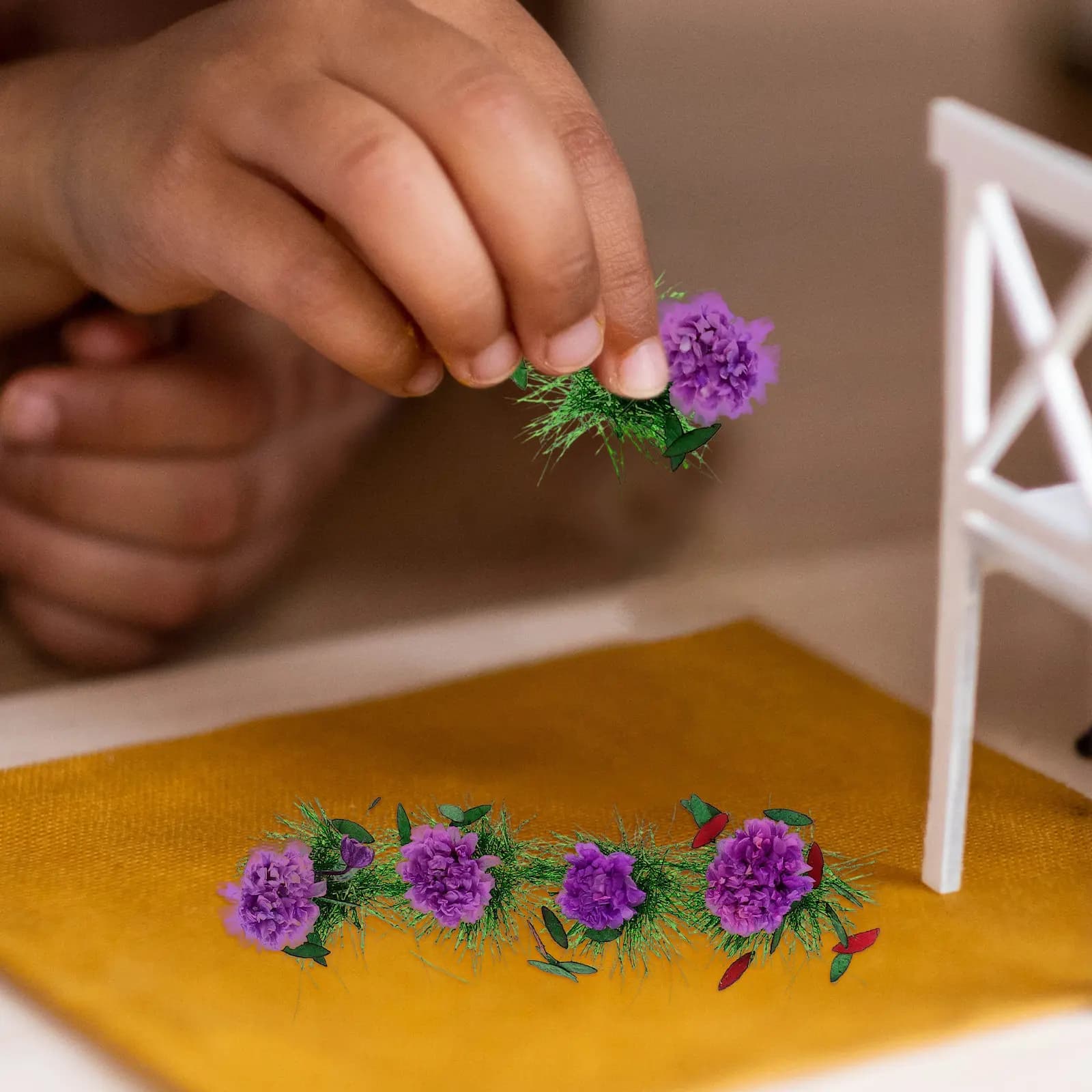 Mini Flower Clusters Nylon Realistic Simulation Sand Table Miniature Flower Cluster Decor Artificial Micro Plants DIY Landscape