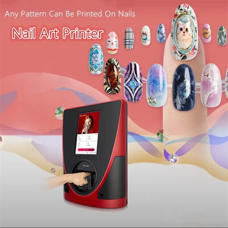 Mini Stampante Smart WiFi per Nail Art, Macchina Automatica per Manicure Fai-da-Te con Motivi Colorati, Alimentazione Elettrica