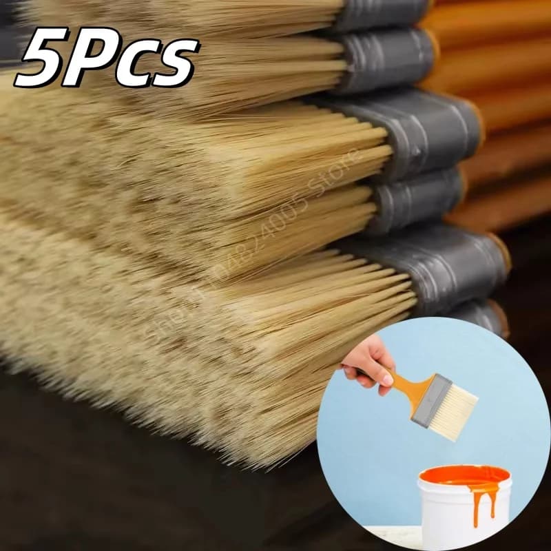 5Pcs Practical Plastic Paint Brush Multifunction Wall & Furniture Paint Tool Set Painting Brushes 1-5 Inch Artist Paint Brushes