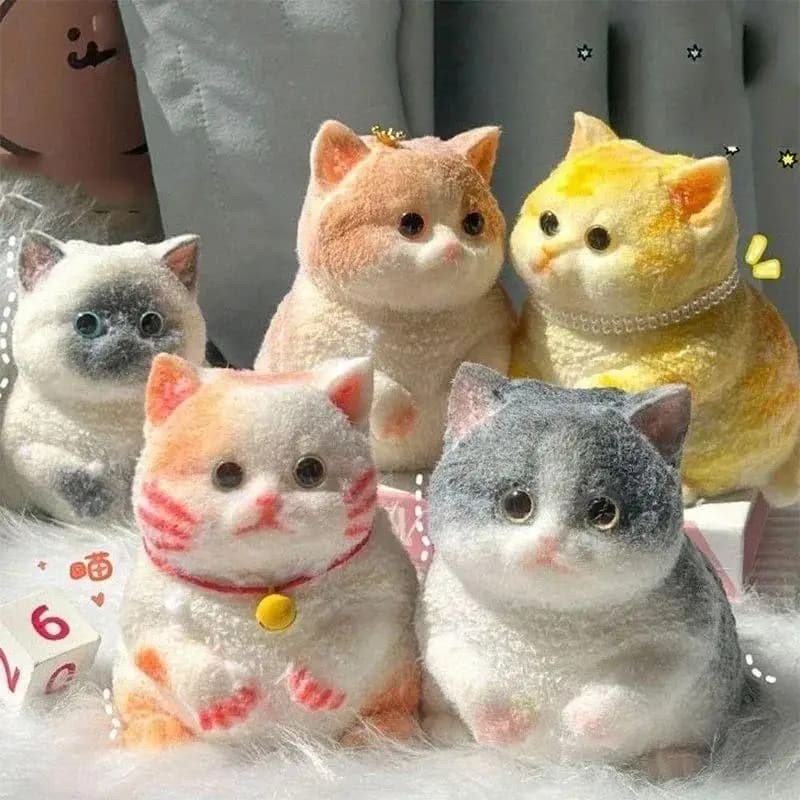 【M】Cute Kawaii Cat Soft Silicone Stress Relief Squeeze Toy Anxiety Relief Desk Gift For Kids Adults Desk Decor Gift
