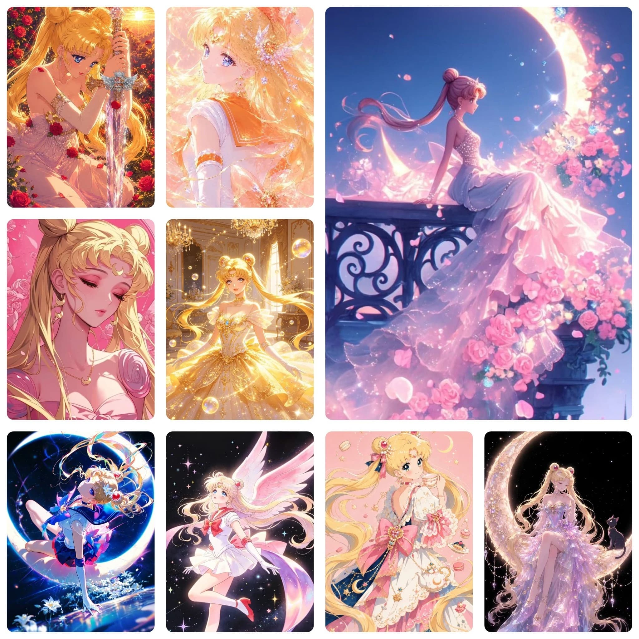 DIY Sailor Moon Anime Diamond Painting, Eye-catching Illustration Art For Living Room Wall Decoration Exquisite Gift