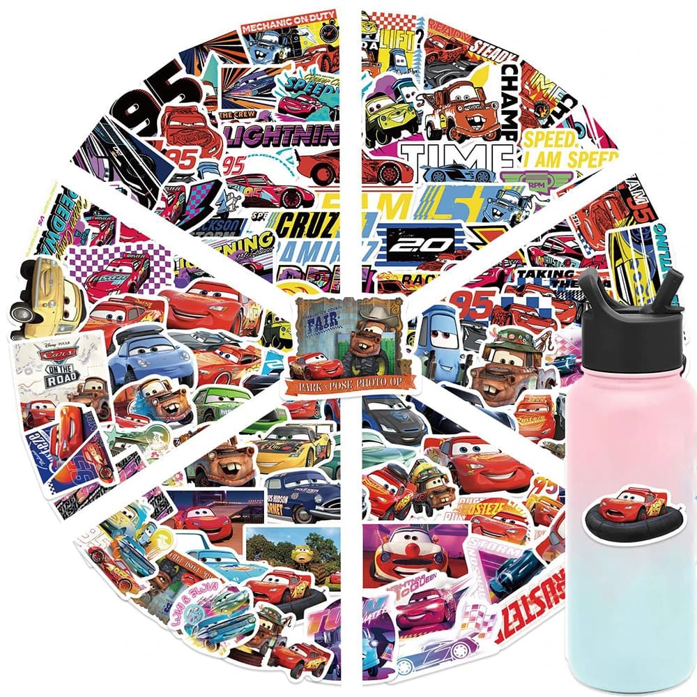 10/30/50/100 Pezzi Adesivi Disney Cars Lightning McQueen, Decalcomanie Anime, Giocattoli Fai-da-Te, Adesivi per Telefono, Quaderno, Casco, Graffiti Cool