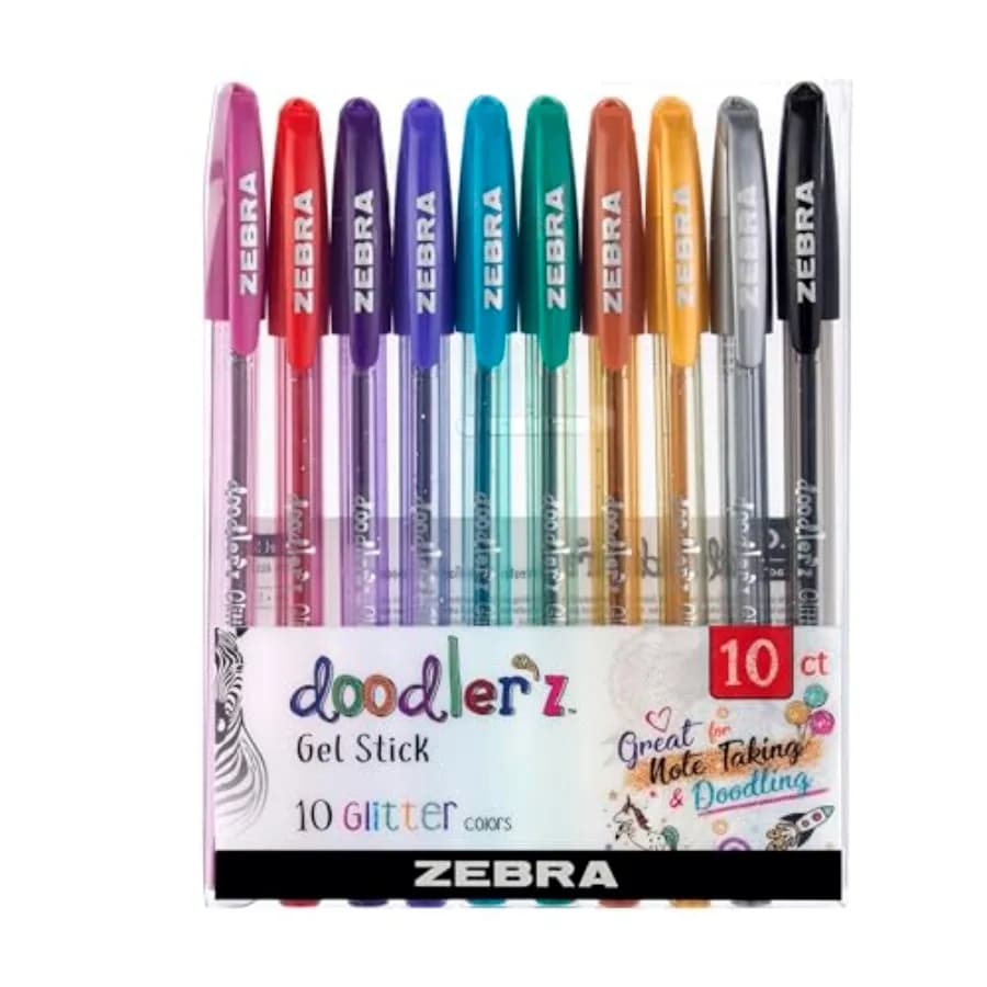 doodler'z Gel Stick Pens, 1.0mm Needle-Point Tip,,, Pastel, Metallic Gel Ink, Virnt Colors, Water-Based Ink, Art and School Pen