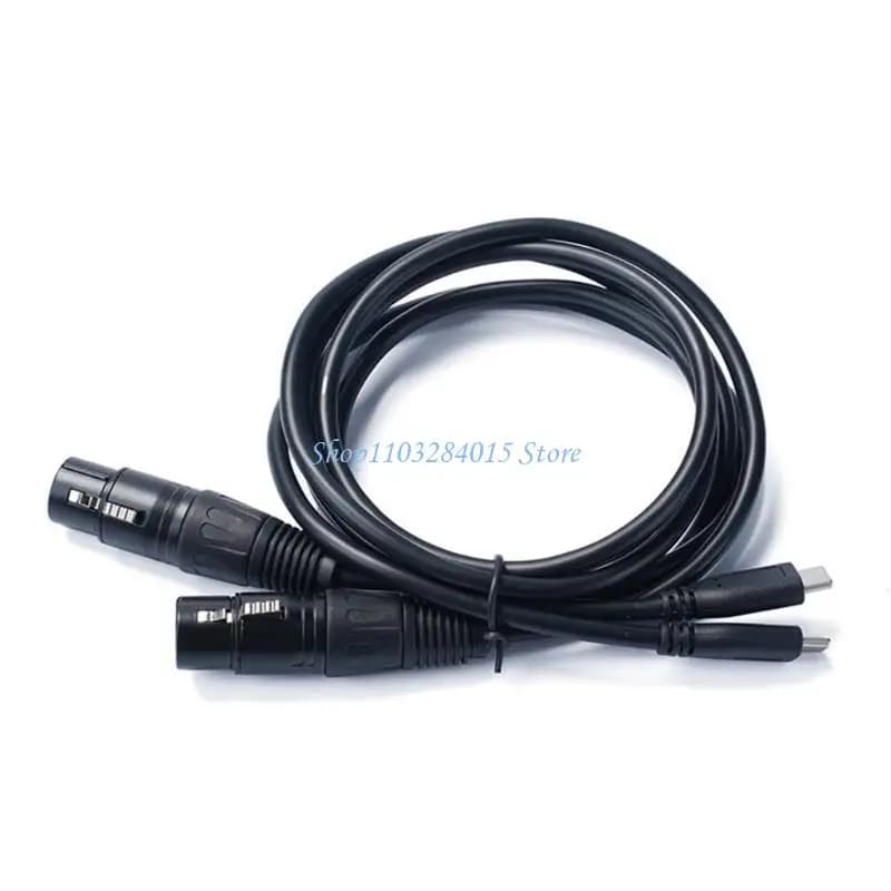 R6FF USB Type C Stereo Sound Type C Male to 3Pin XLRs Male Female Converters Cable for Mixers