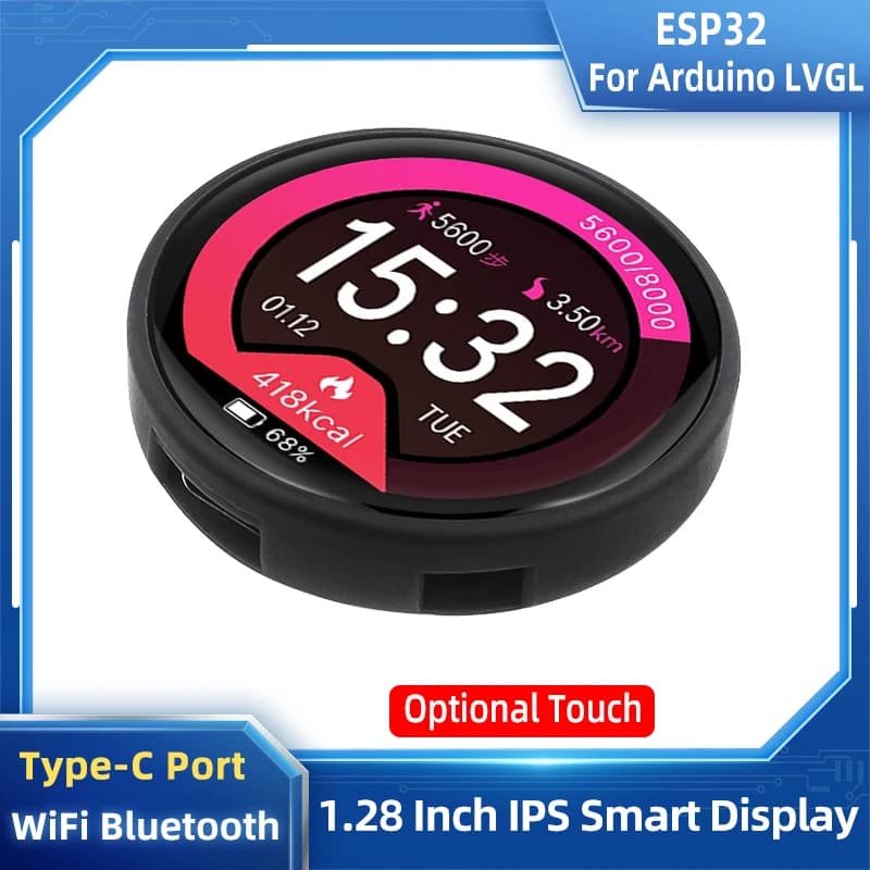 1.28 Inch ESP32 Smart IPS Display for LVGL WIFI Arduino and development card Bluetooth module TFT LCD 240*240 with Touch WROOM