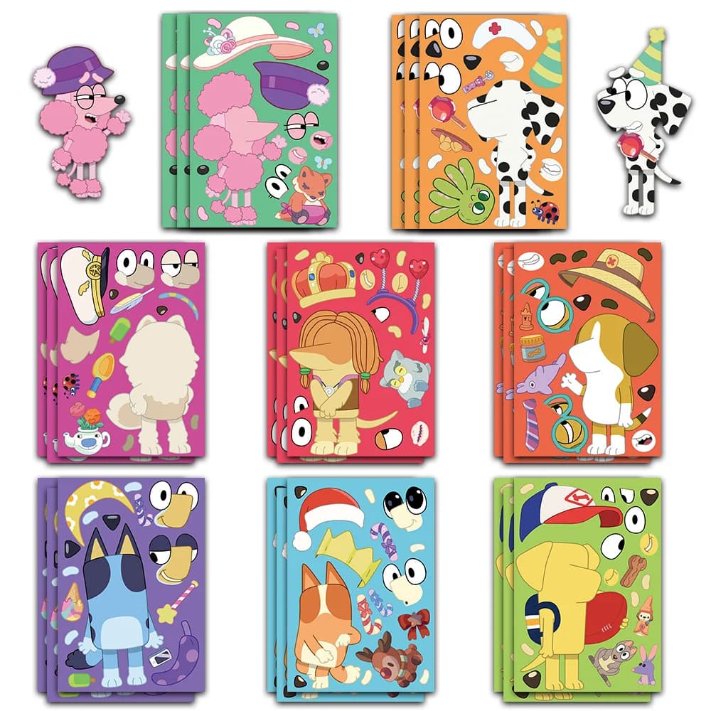 8 pezzi di cartoni animati carino bruy collage creativo adesivi classici per bambini scrapbook custodia per telefono notebook adesivi decorativi per chitarra