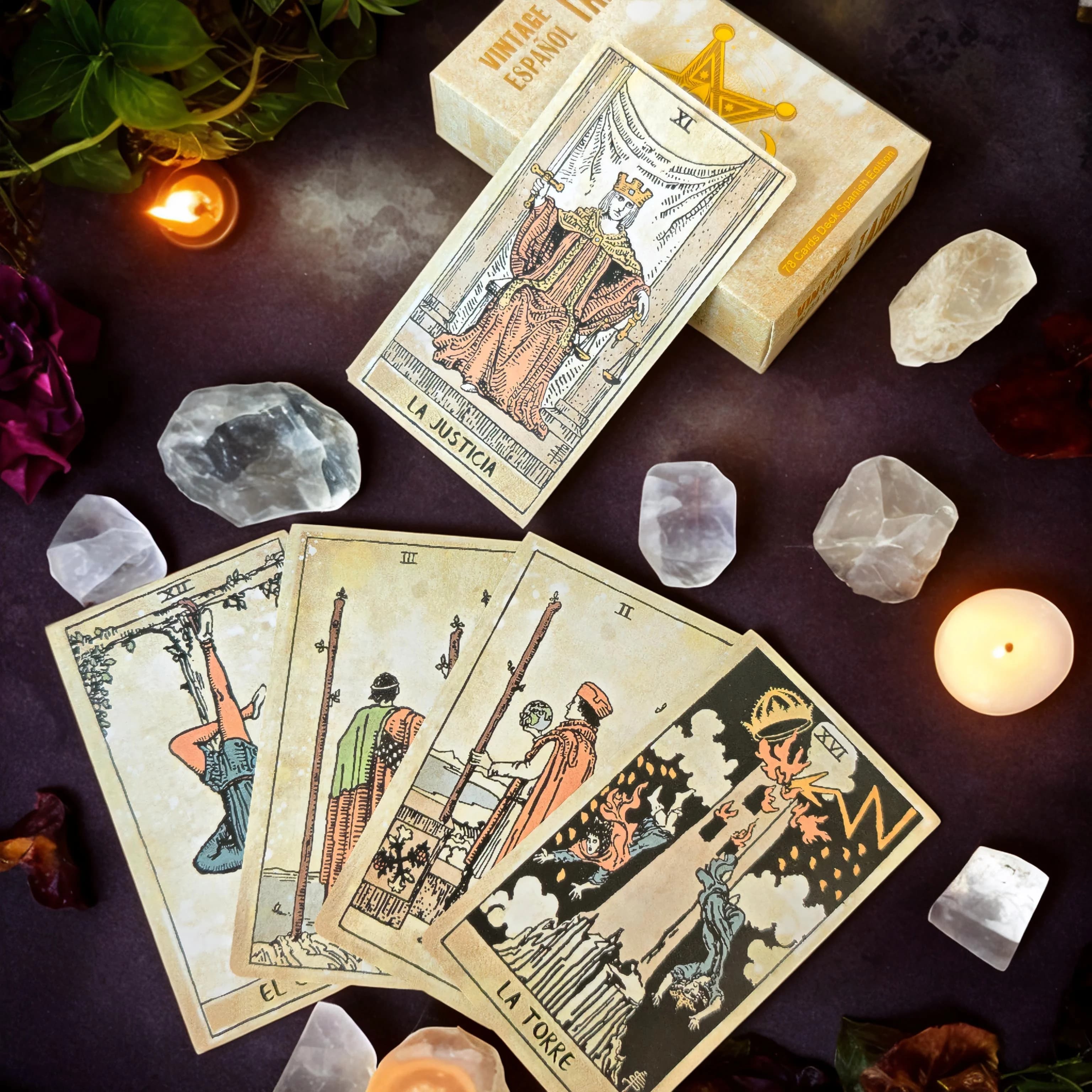 78 carte dei tarocchi, mazzo di tarocchi vintage spagnolo, edizione spagnola, adatto per principianti, appassionati, regalo di compleanno e gioco per feste