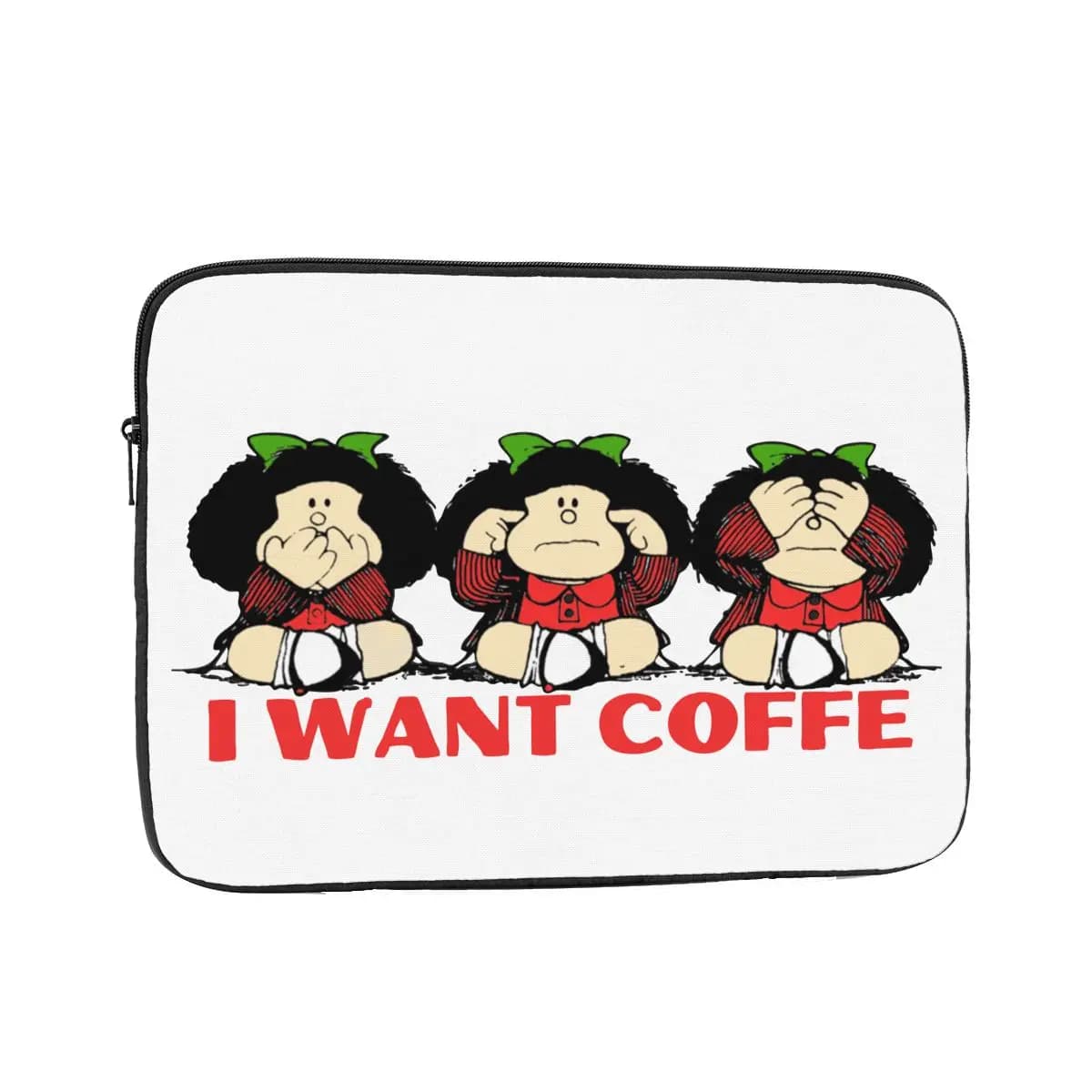 Custodia per notebook per laptop Mafalda I Want Coffe Tablet Liner Sleeve Custodia antiurto per cartoni animati per MacBook Air Pro