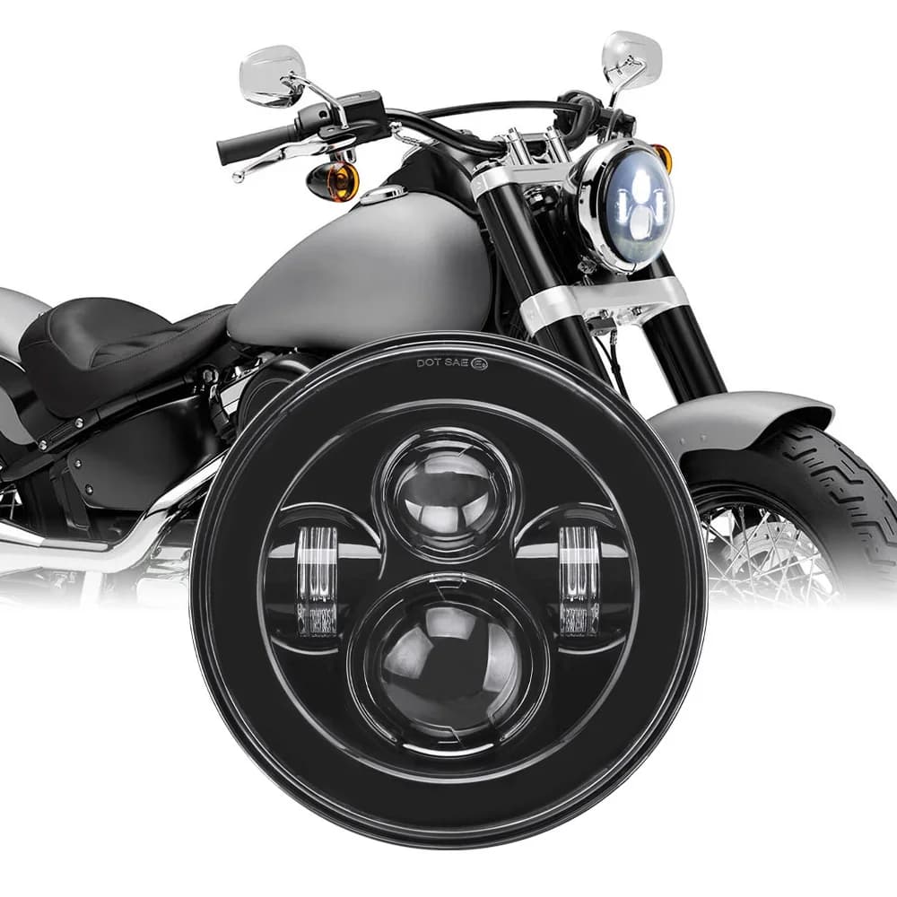 Faro anteriore universale a LED da 7 pollici DRL H4 per moto Harley Yamha Honda Faro rotondo