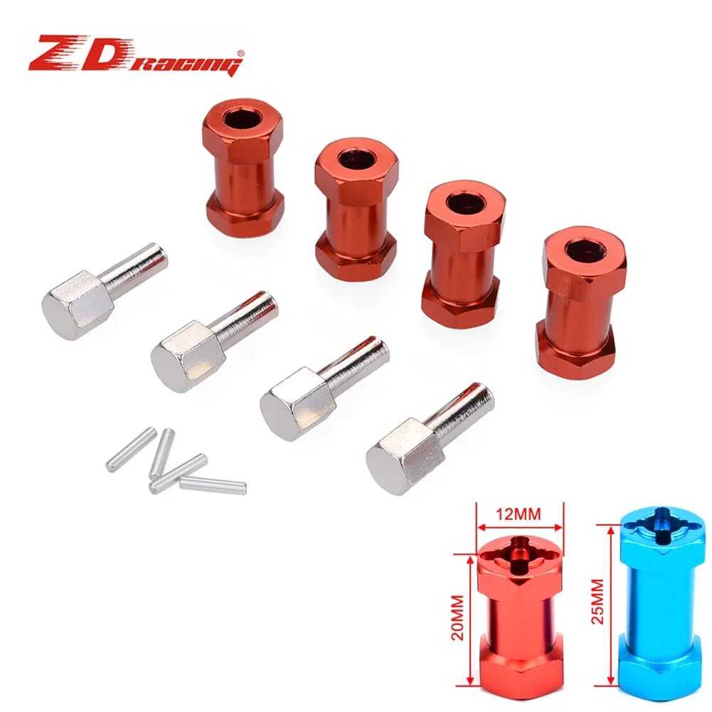 4 pz Alluminio 12mm Esagonale Mozzo Ruota Adattatore di Azionamento 20/25mm Estensione Combinatore Accoppiatore per 1/10 RC Auto Crawler Axial SCX10 D90