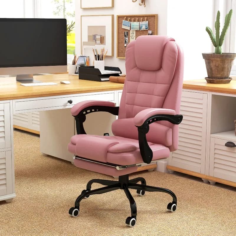 Sedia da Massaggio Reclinabile con Poggiapiedi, Sedia Ergonomica da Ufficio e Gaming con 7 Modalità di Vibrazione e Poggiapiedi Retrattile