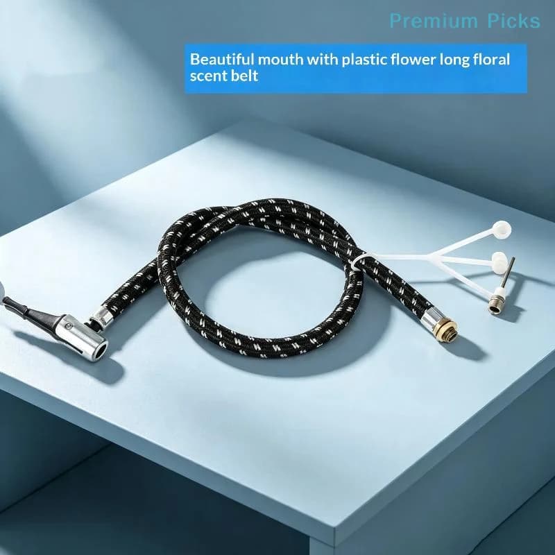 Bike Pump Replacement Hose Durable Dual Valve Head High Pressure Nylon Braided Pipe Fit for Road Bikes Travel Cycling Use