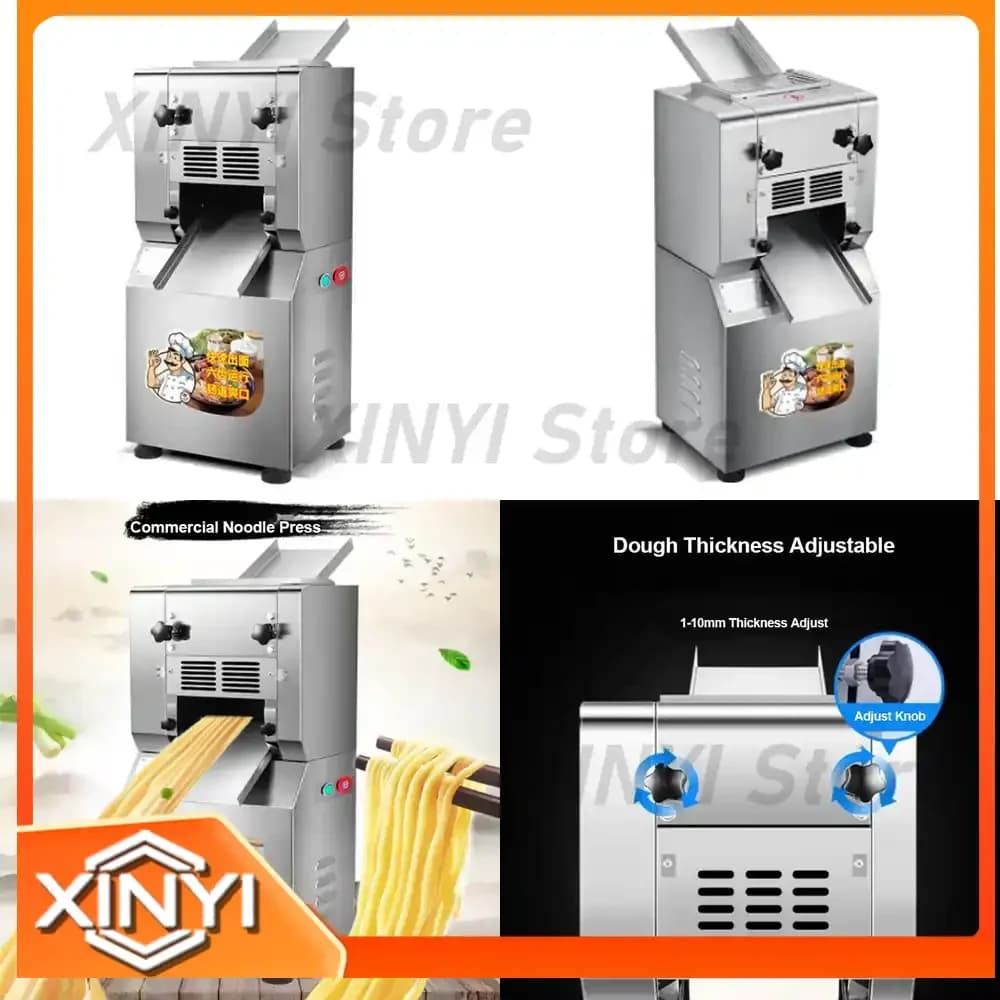 Electric Pasta Maker Machine for Commercial Kitchen Equipment Dough Pressing Cutting Flour Noodle Making Stainless Steel