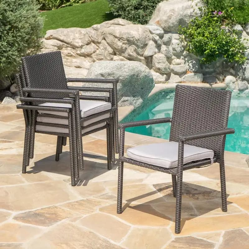 Grey dining chair with pillow, 1 piece, stylish and comfortable seat for home or office