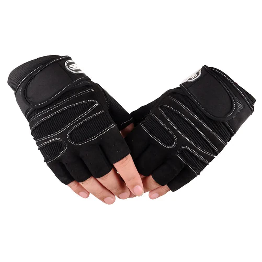 Skid Resistance Dumbbell Gloves Gym Weight Lifting Gloves Size L Microfiber Breathable Wrist Support for Pushups Rowing Barbell