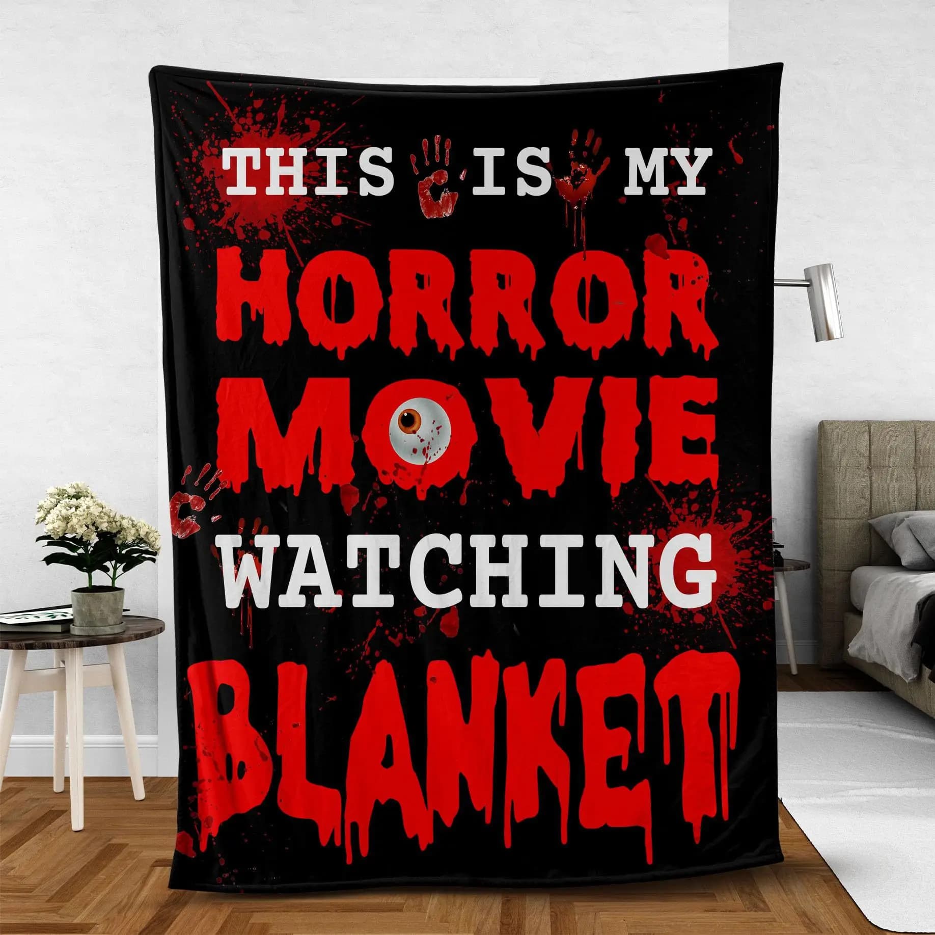 Guardare film horror Poliestere stampato digitale Camera da letto Velluto Flanella Morbida copertura del divano Coperta Copridivano morbido in pile