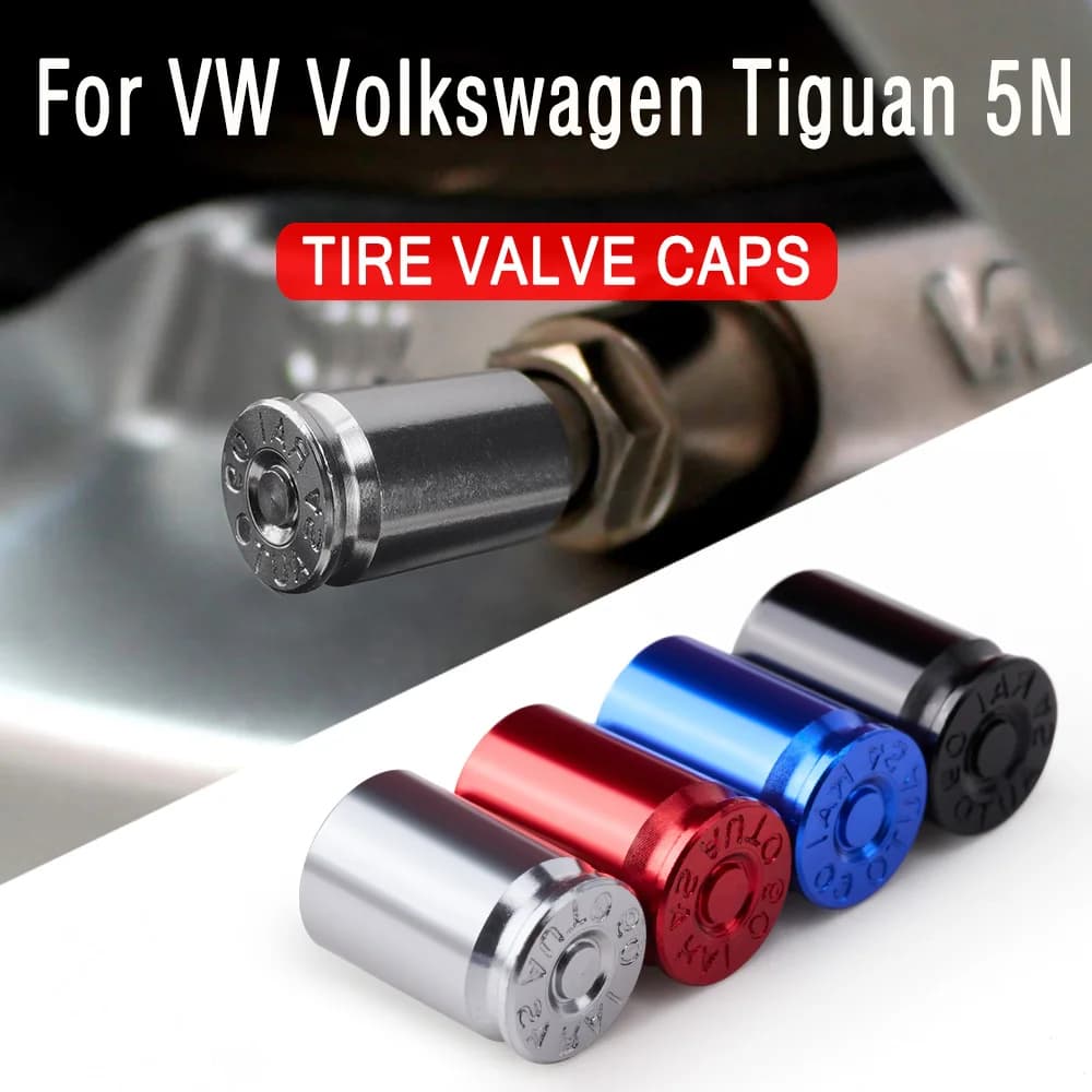 Tappi Valvola Pneumatici Auto Copri Stelo Gomme Antipolvere Impermeabili 4 Pezzi Per VW Volkswagen Tiguan 5N 2009~2016 2015 2016 Accessori