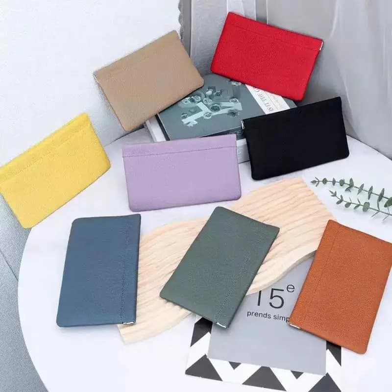 1pc Self-closing Pu Leather Wallet Long Passport Driver's License ID Holder Headphone Data Cable Storage Cash Pouch Coin Purse