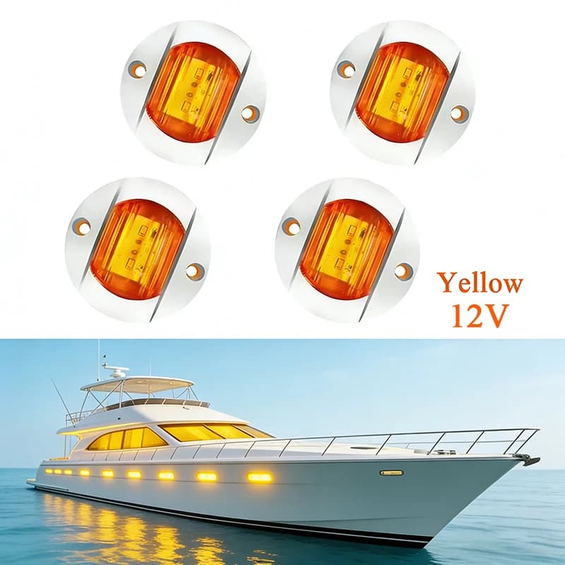 Luci di Navigazione per Barche 2P/4P, Lampade di Segnalazione Impermeabili per Camion, Camper, Yacht, Ancora, Poppa, DC12V 6LED