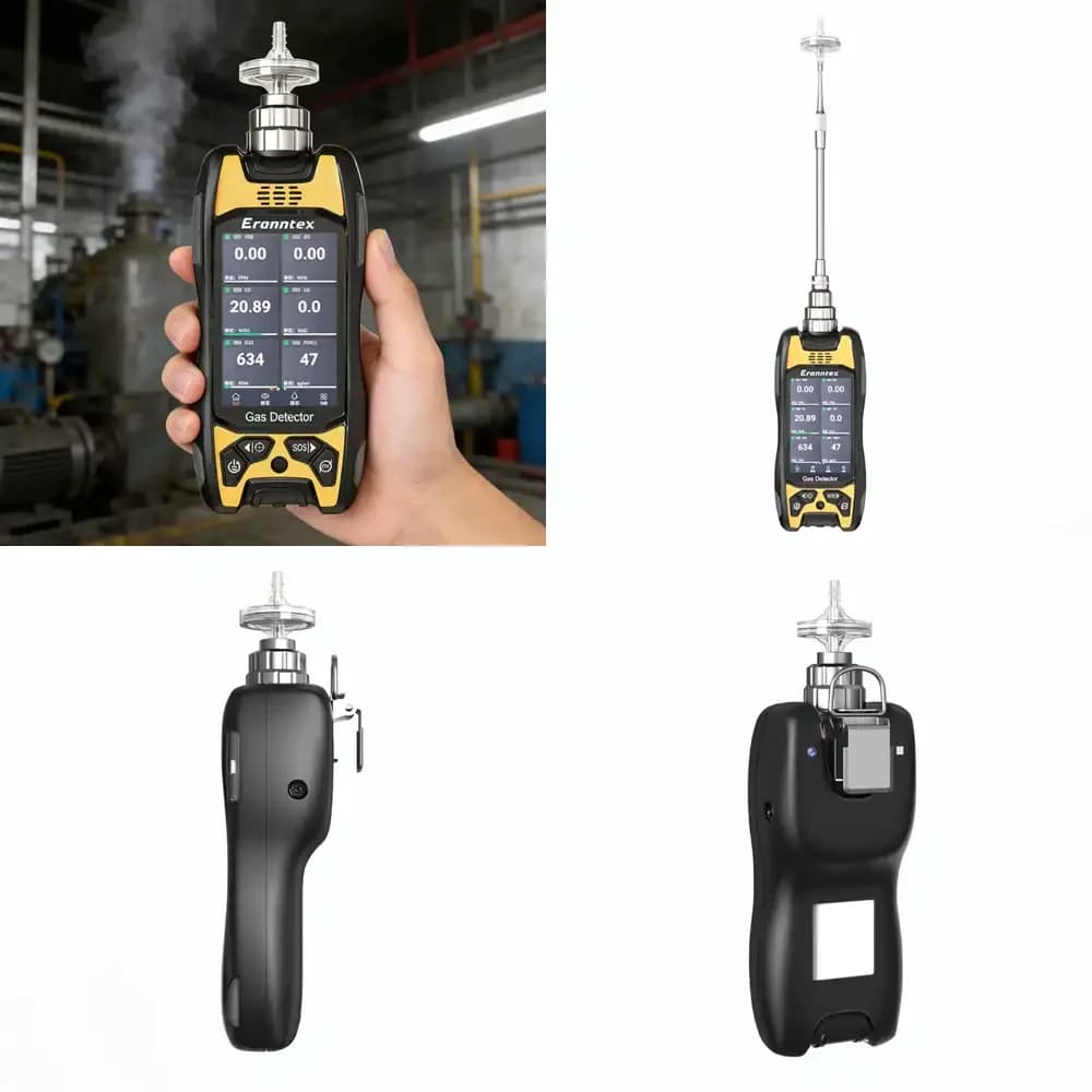 Rilevatore di Gas Portatile 6-in-1 per Ossigeno, Idrogeno Solforato, Monossido di Carbonio, Anidride Carbonica, Ammoniaca e Gas Combustibili