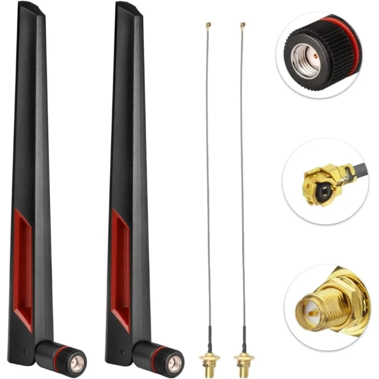 Antenna Wi-Fi Dual Band da 2,4 GHz 5,8 GHz + da 15 cm I-P-E-X-1 a RP-SMA per router wireless Mini PCIe Card, PC desktop, ripetitore